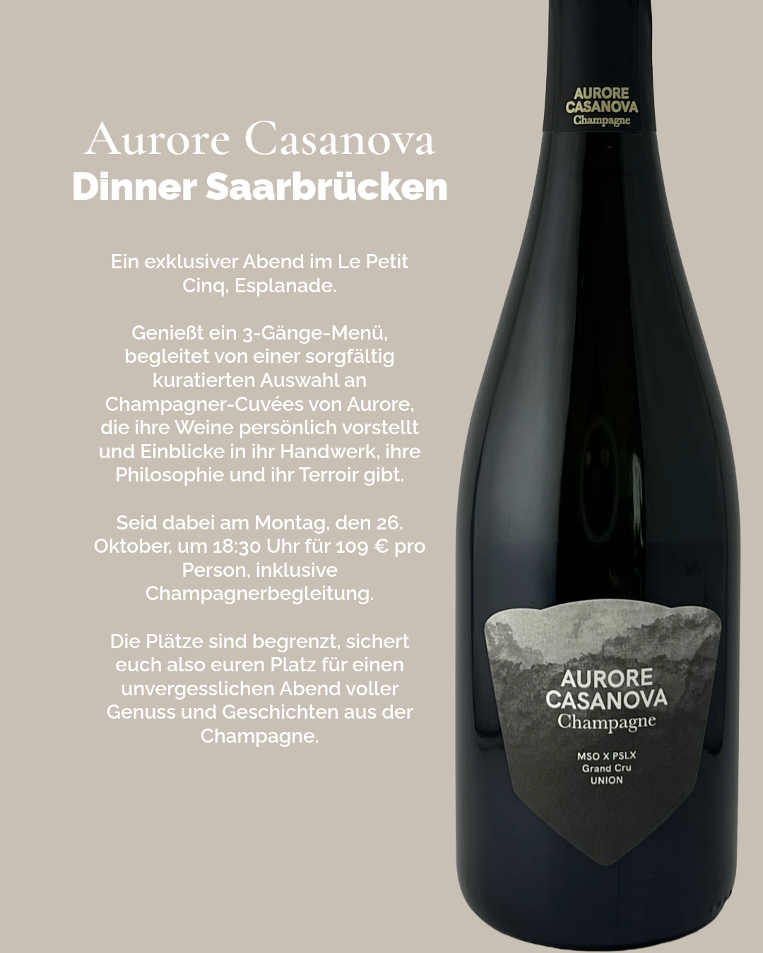 Winzer-Dinner mit Aurore Casanova im Le Petit Cinq (Esplanade)